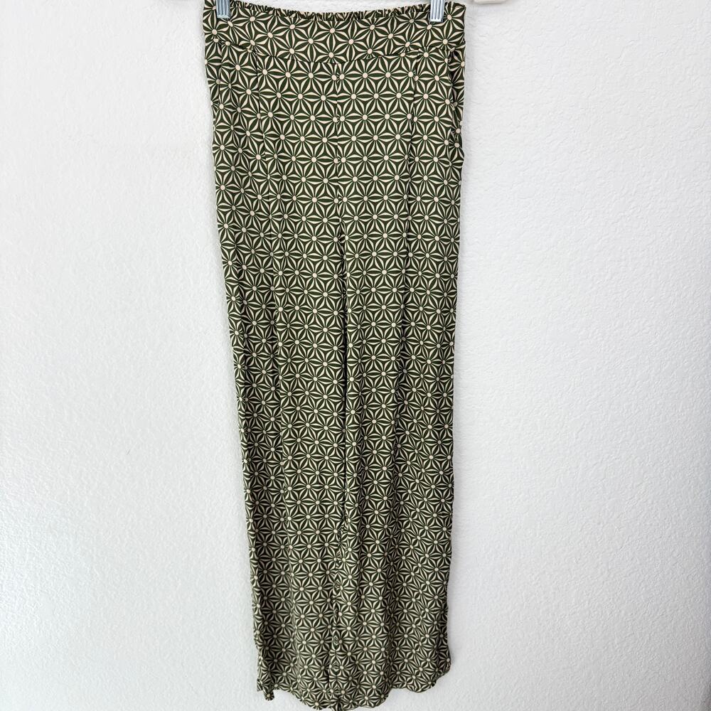 La Petite Etoile Womens Polia Pants Sz 1/S Lightweight Flowy Pull On Print Green